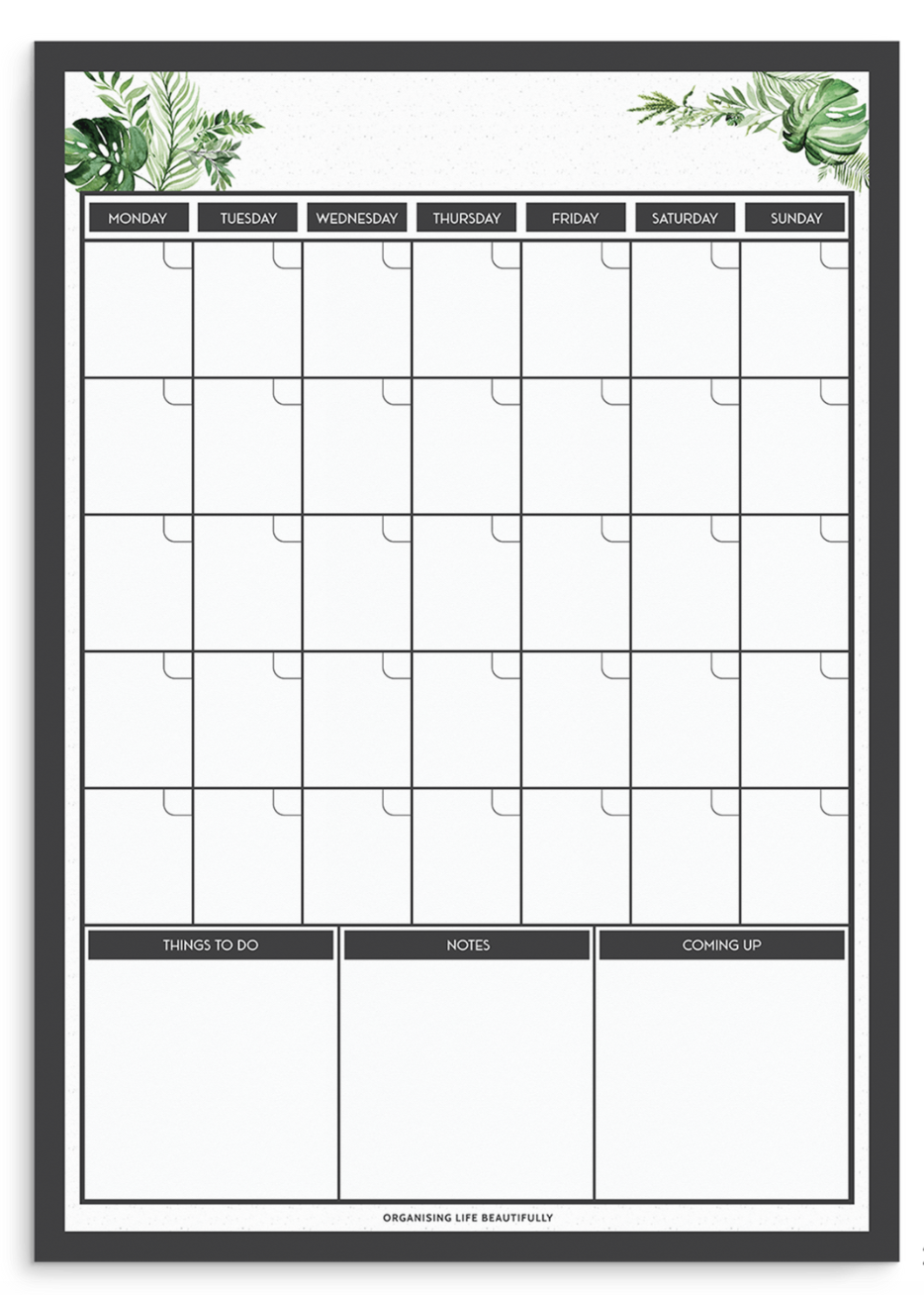 Monthly Calendar Magnet A3