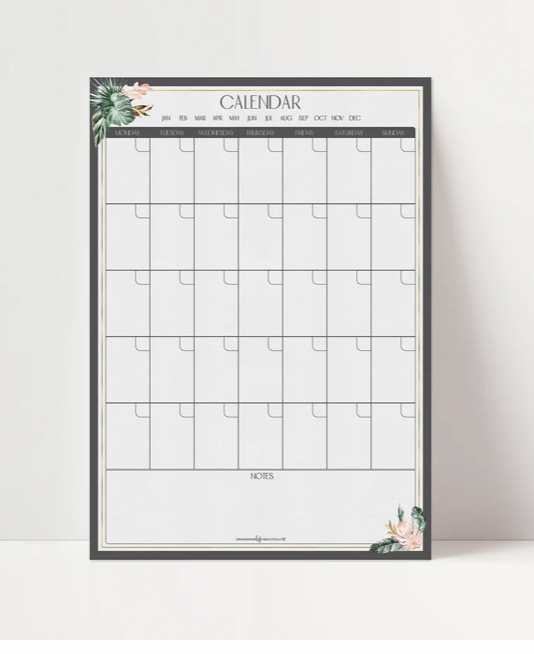 Monthly Calendar Magnet A3