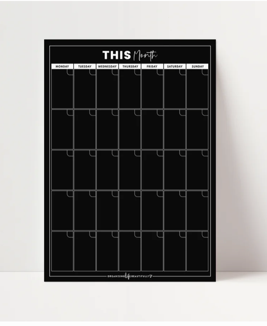 Monthly Calendar Magnet A3