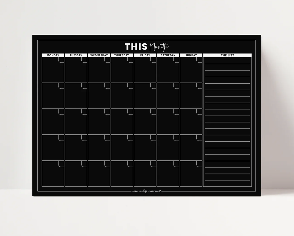 Monthly Calendar Magnet A3