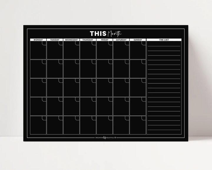 Monthly Calendar Magnet A3