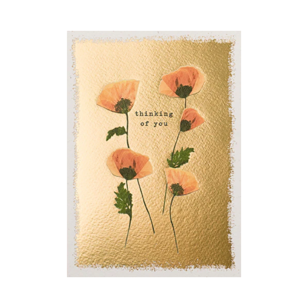 Card Pressed Flowers Thinking Of You