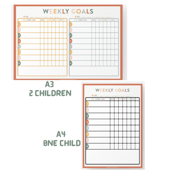 Kids Weekly Goals Chart Magnet