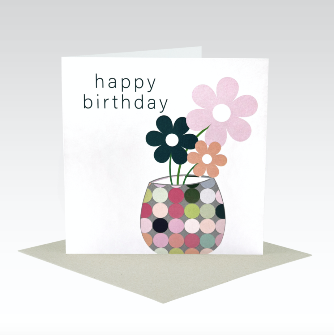 Card Spotty Flower Pot