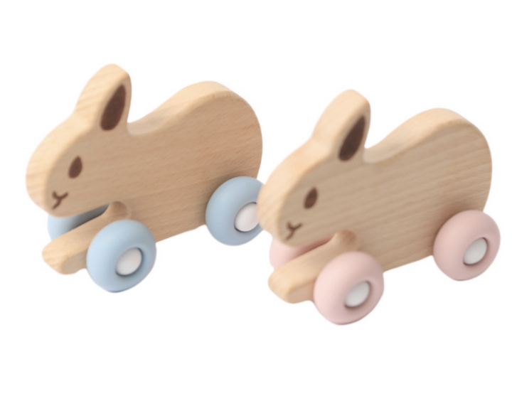 Baby Bunny Beechwood & Silicone Toy