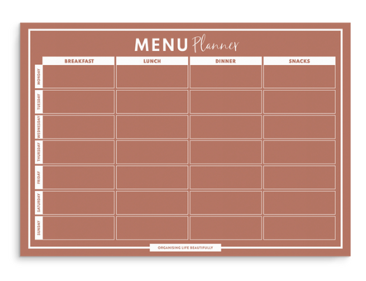 Weekly Menu Planner Magnet A4