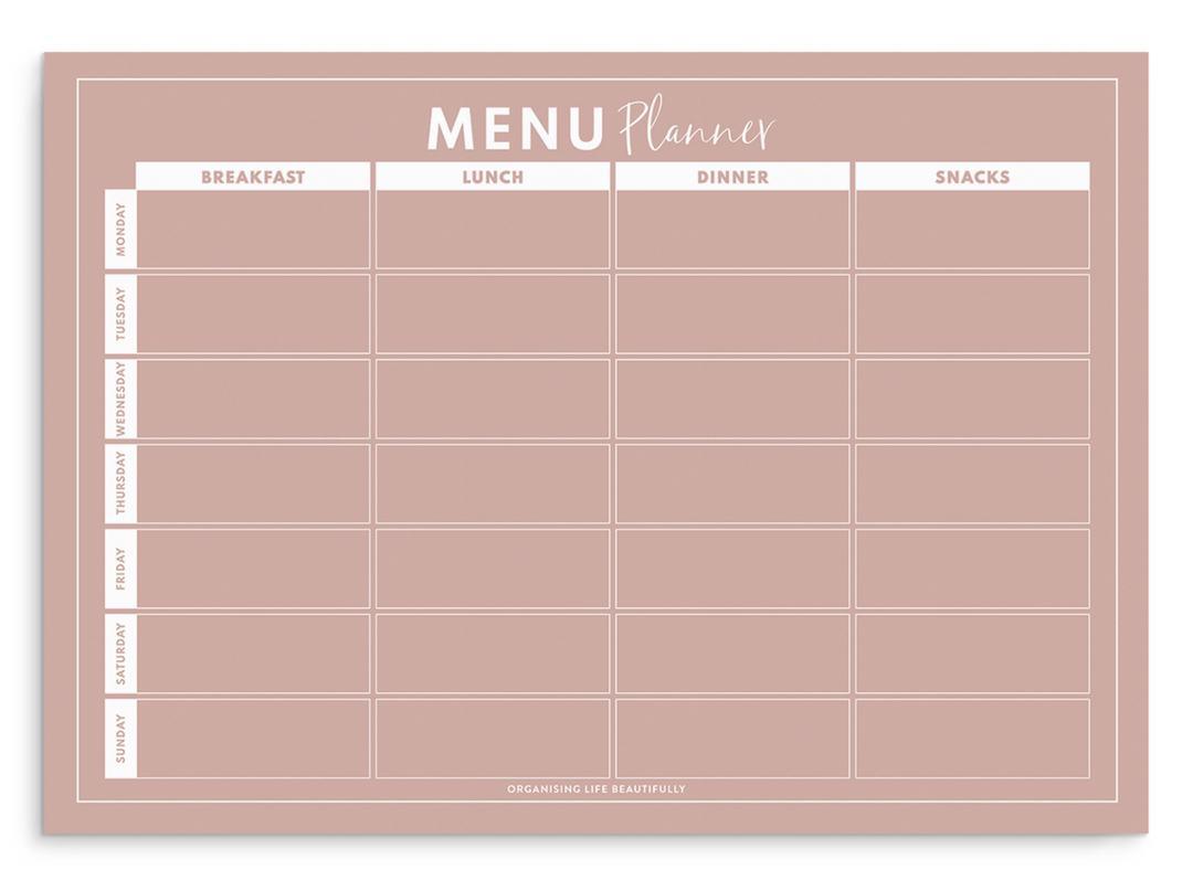 Weekly Menu Planner Magnet A4