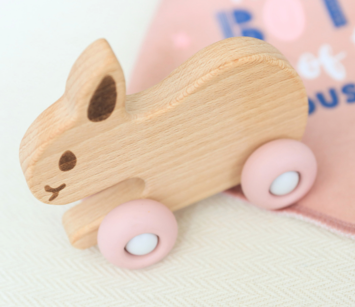 Baby Bunny Beechwood & Silicone Toy