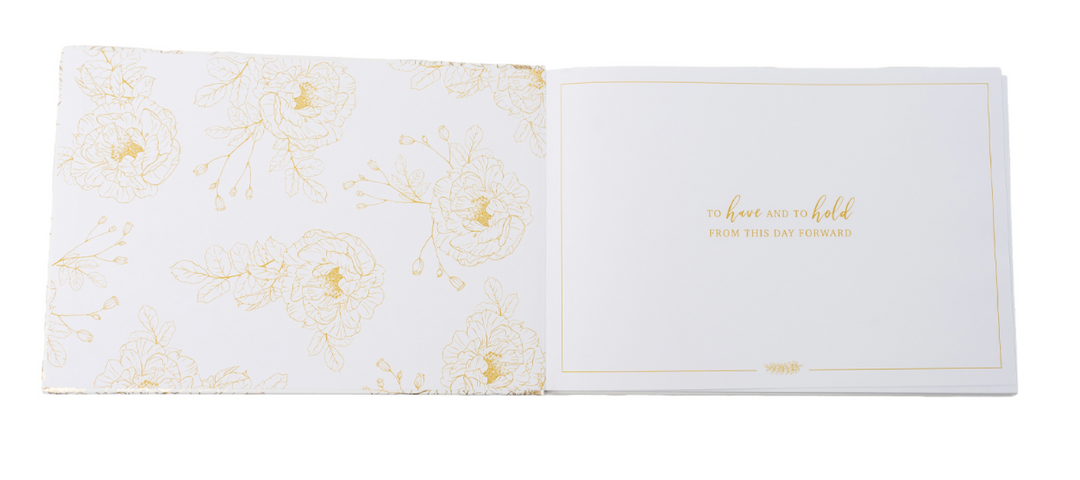 Wedding Guest Book Gold Foil