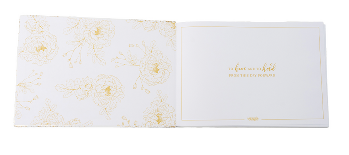 Wedding Guest Book Gold Foil