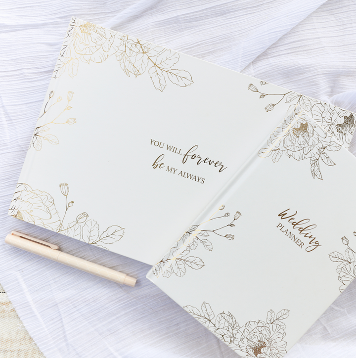 Wedding Guest Book Gold Foil