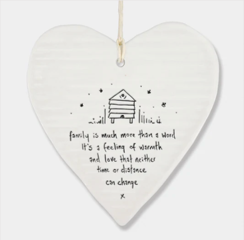 Porcelain Wobbly Hanging Heart