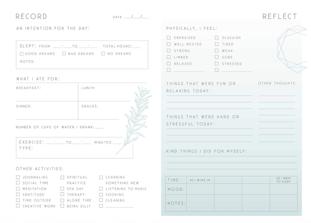 Self-Care A Day & Night Reflection Journal