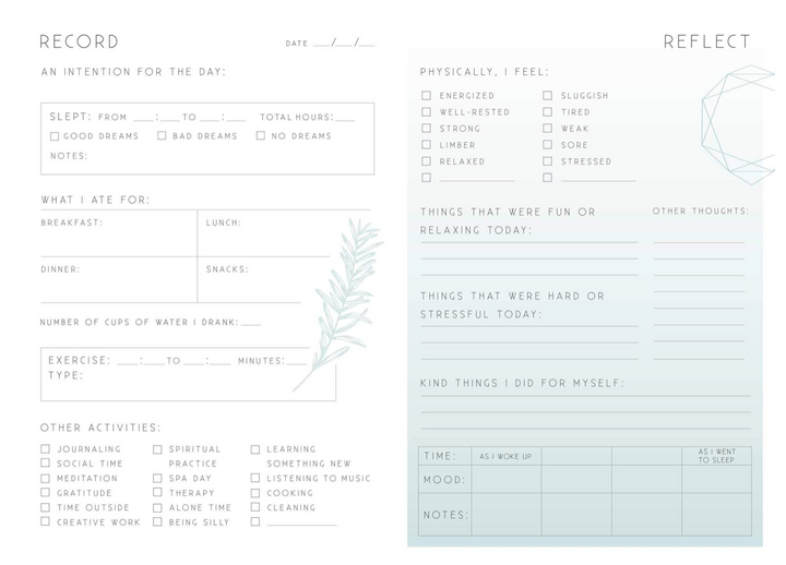 Self-Care A Day & Night Reflection Journal