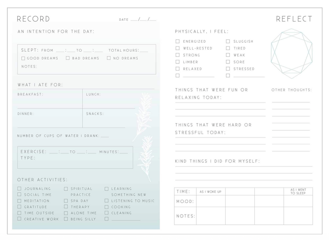 Self-Care A Day & Night Reflection Journal