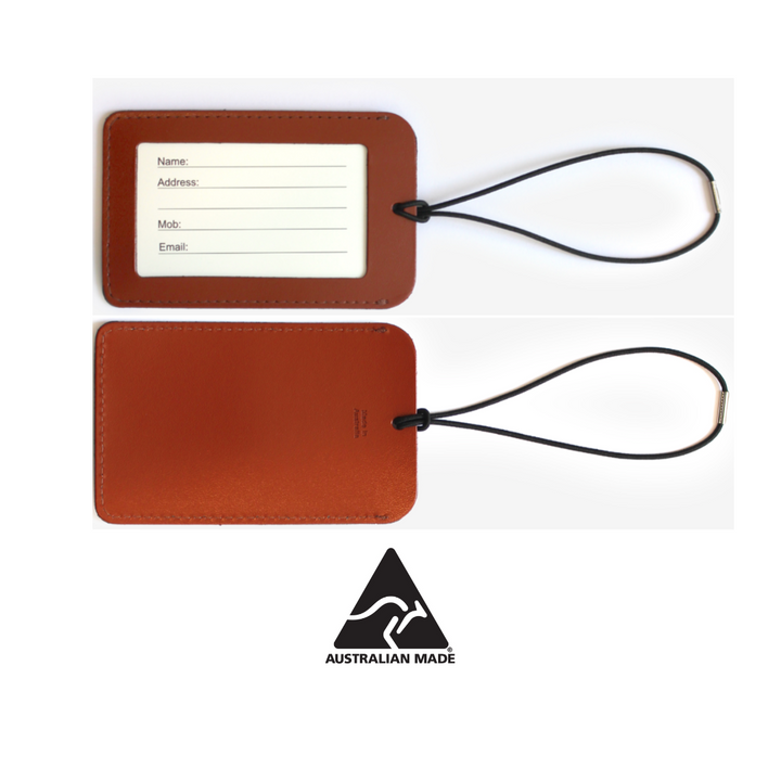 Recycled Leather Luggage Tag